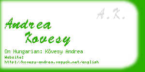 andrea kovesy business card